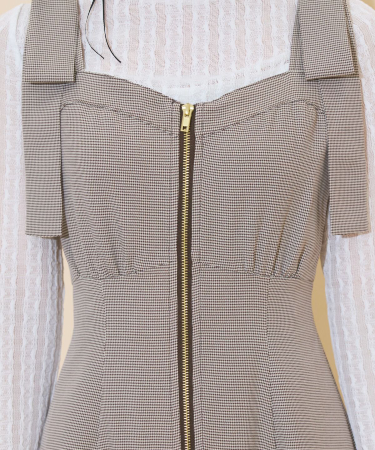 WILLSELECTION「ショルダーリボンフロントZIPワンピース」|ワンピース|