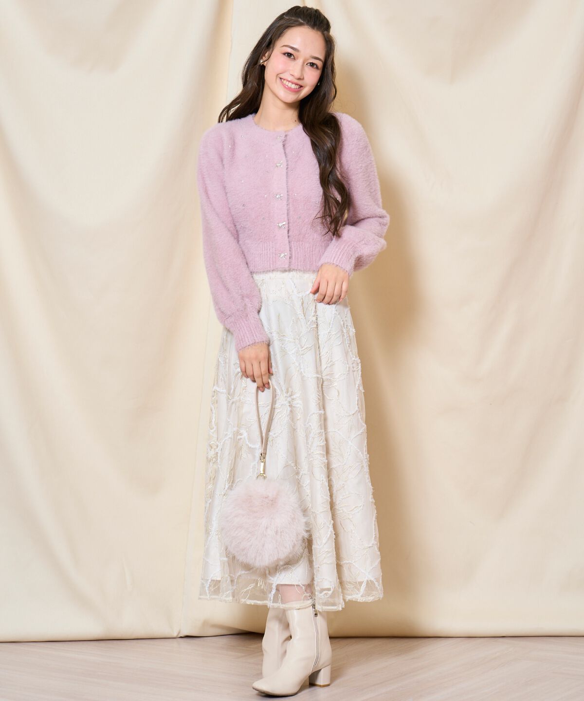 WILLSELECTION「パール＆ビジューフェザーカーディガン」|カーディガン|