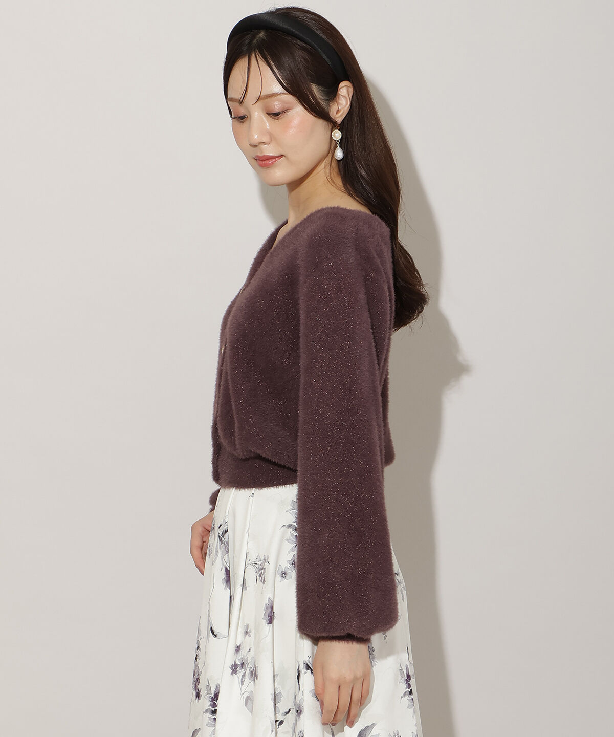 WILLSELECTION「アソートボタンラメフェザーカーディガン」|カーディガン|