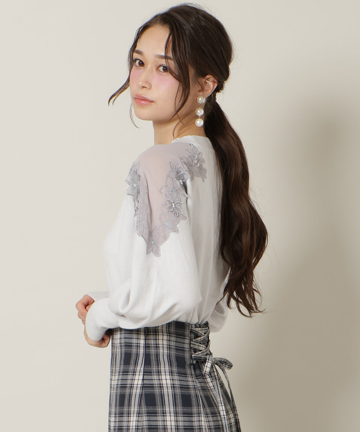 WILLSELECTION「ショルダーエンブロイダリーニット」|ニット・セーター|