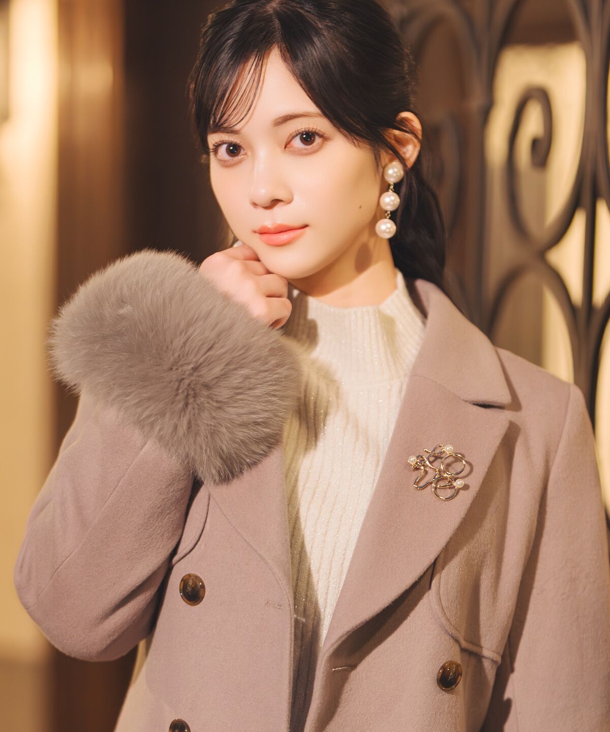 WILLSELECTION「リアルファー付きウールフレアコート」|その他|