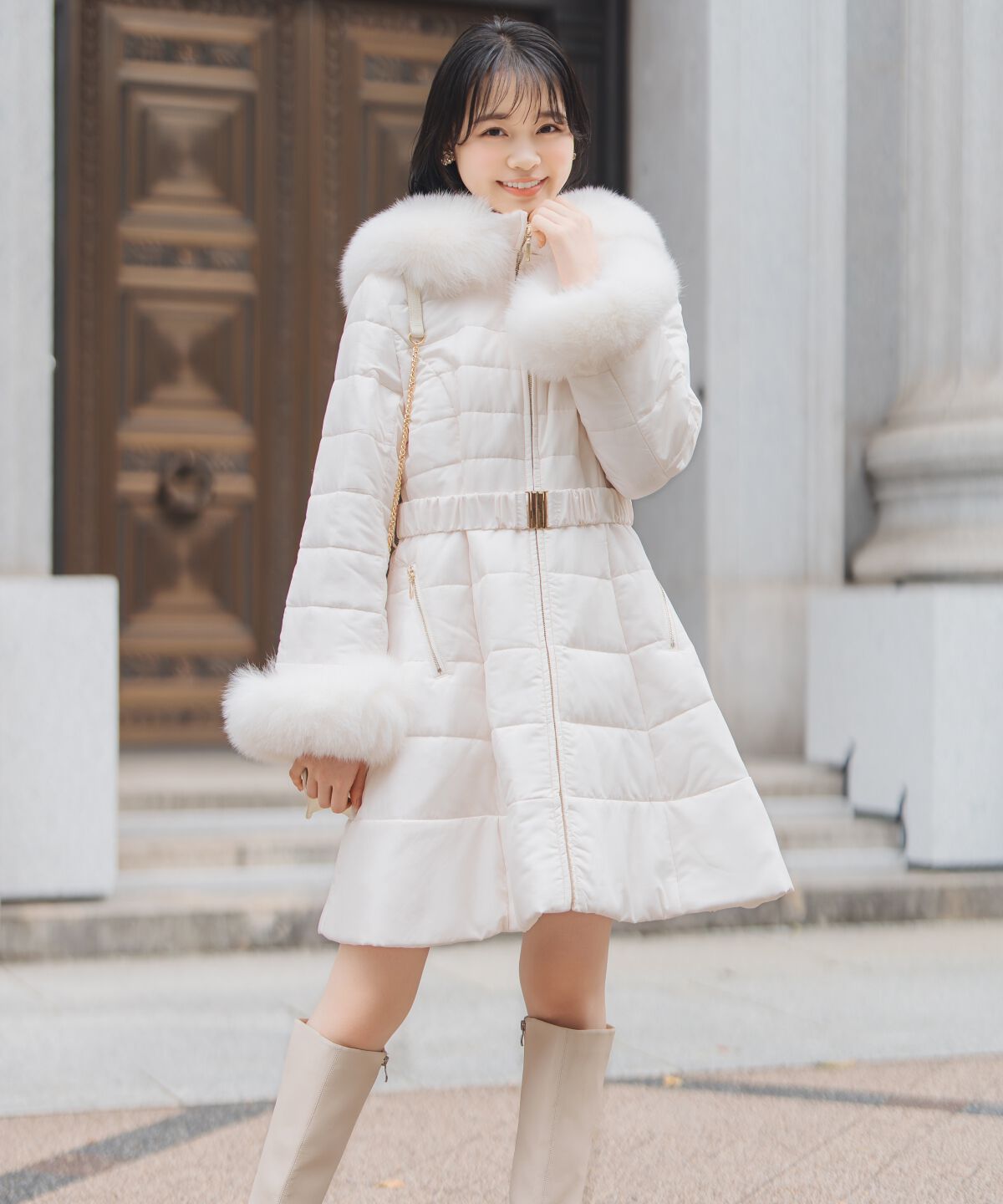 WILLSELECTION「フォックスファーキルティングフレアコート」|その他|