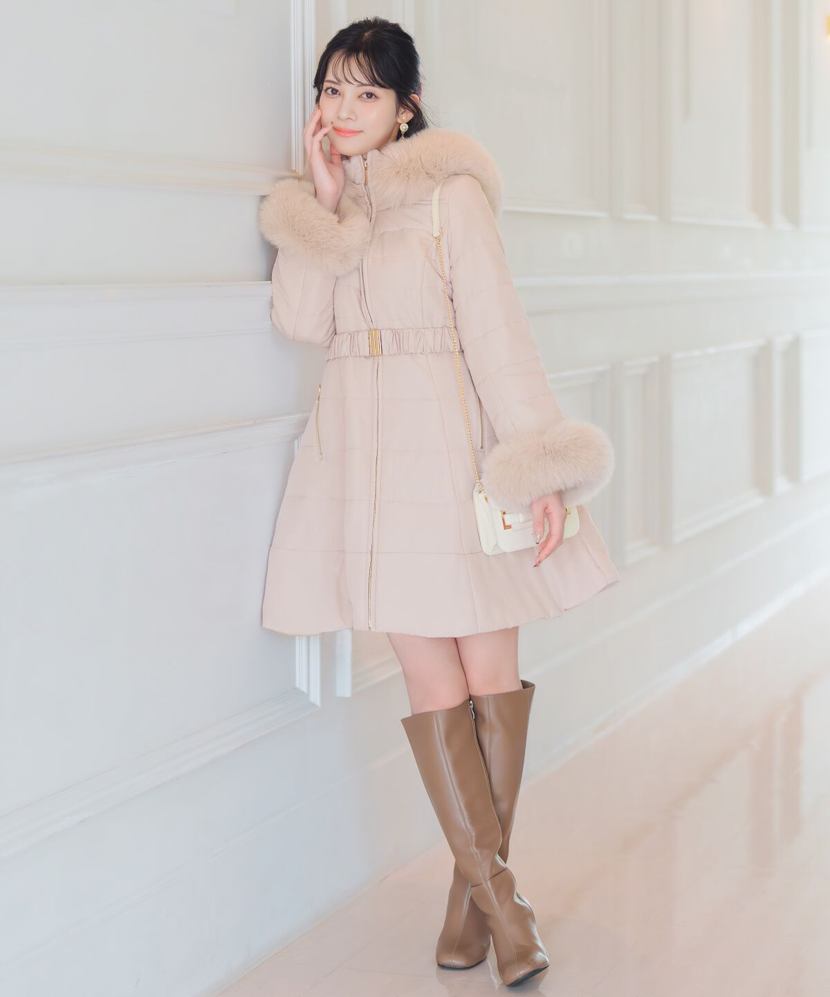 WILLSELECTION「フォックスファーキルティングフレアコート」|その他|