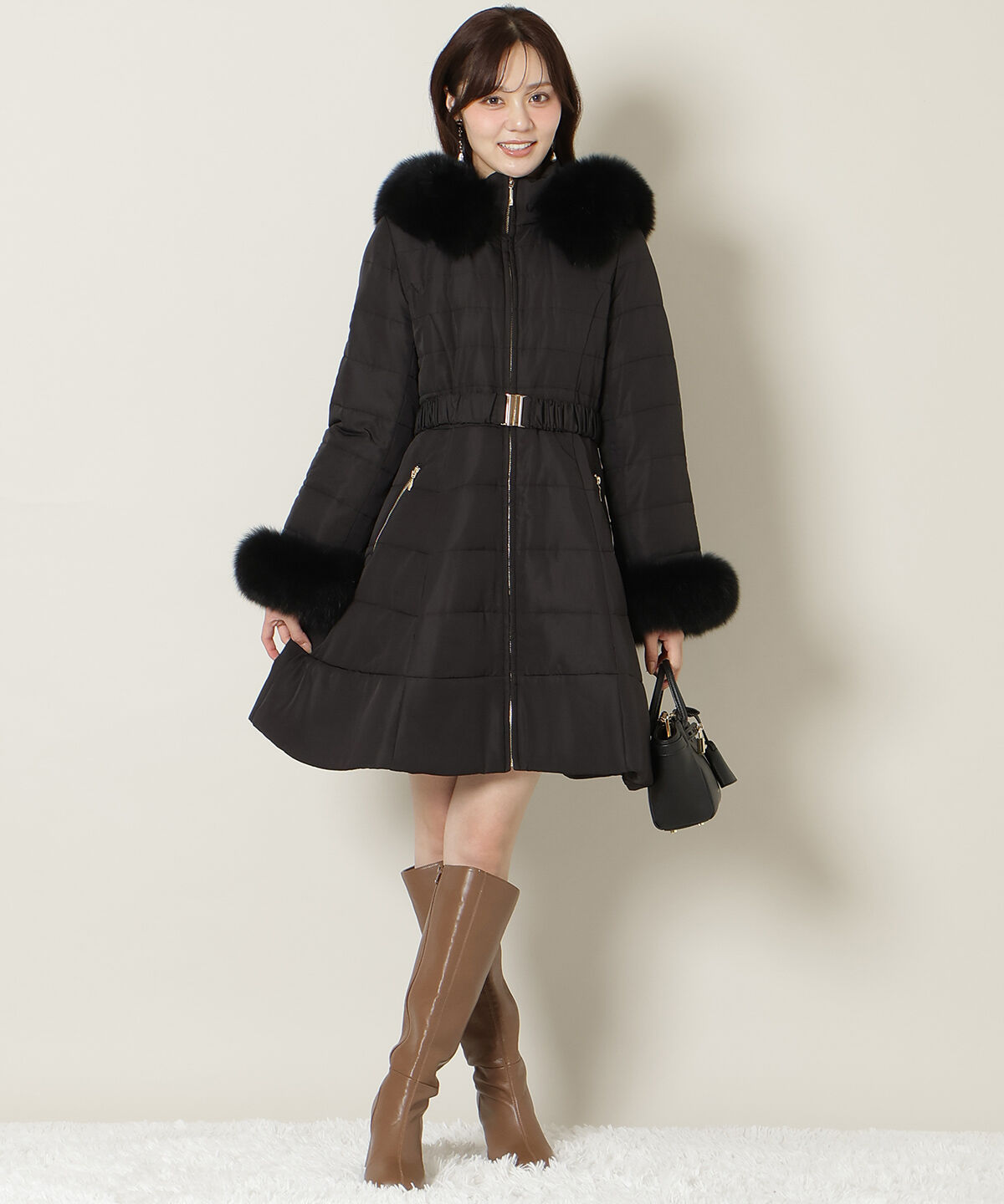 WILLSELECTION「フォックスファーキルティングフレアコート」|その他|