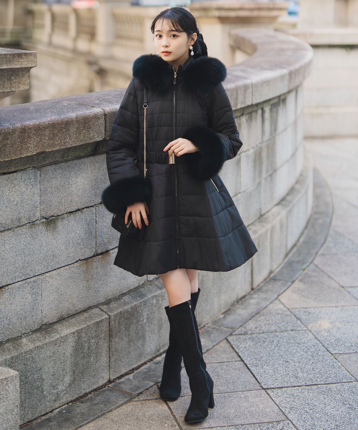 WILLSELECTION「フォックスファーキルティングフレアコート」|その他|