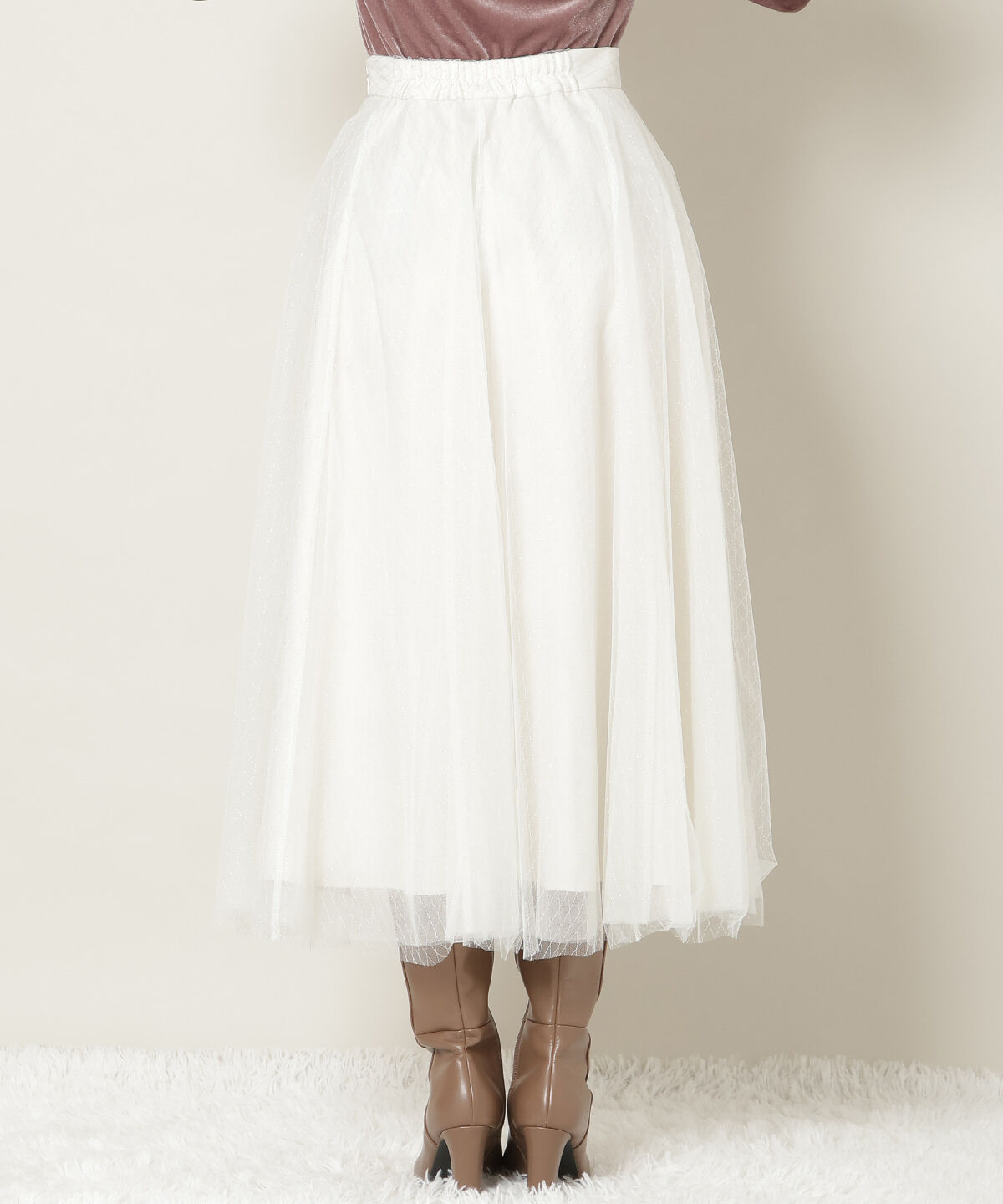 WILLSELECTION「ラメチュールボリュームスカート」|フレア|