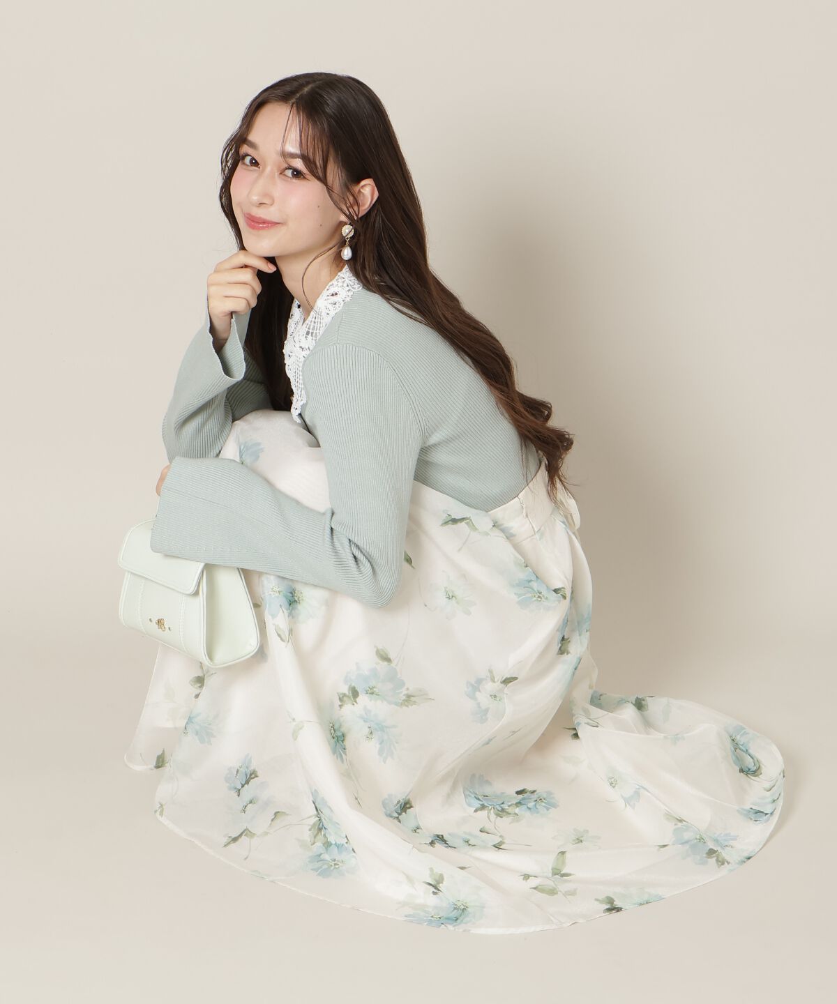 WILLSELECTION「リボンレースカラーフレアスリーブニット」|ニット・セーター|