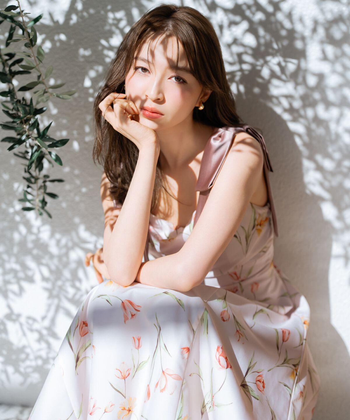 WILLSELECTION「リボンショルダーチューリップフレアワンピース」|ワンピース|赤系花柄