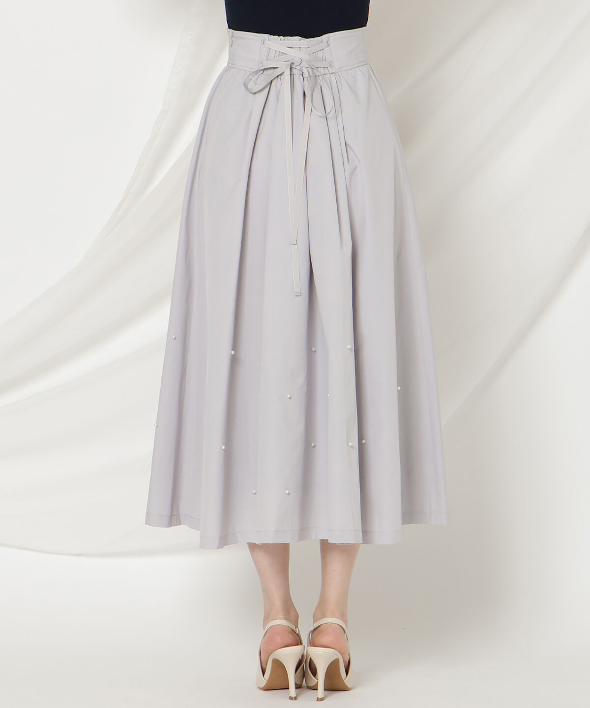 WILLSELECTION「パールタックギャザースカート」|フレア|