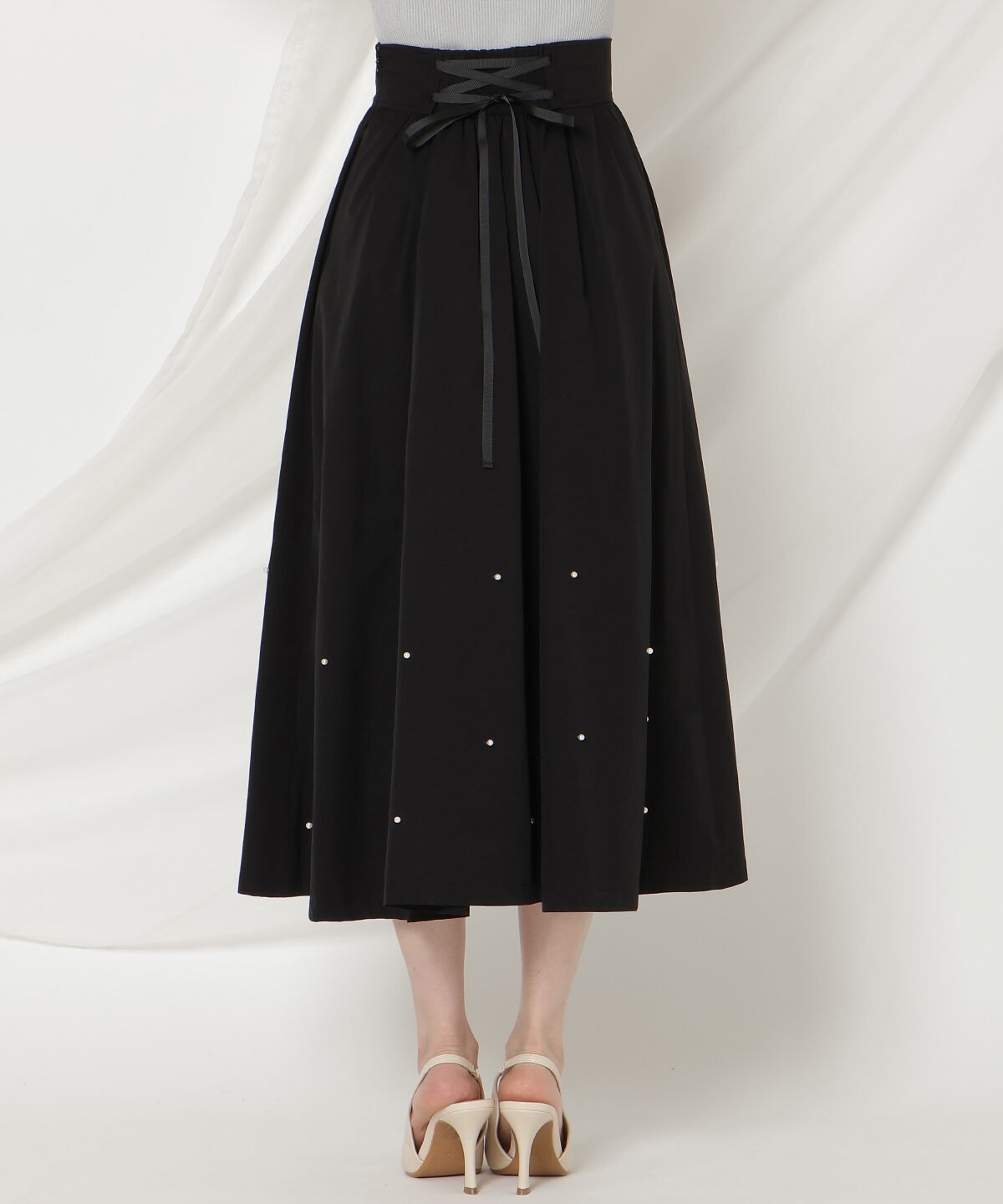 WILLSELECTION「パールタックギャザースカート」|フレア|