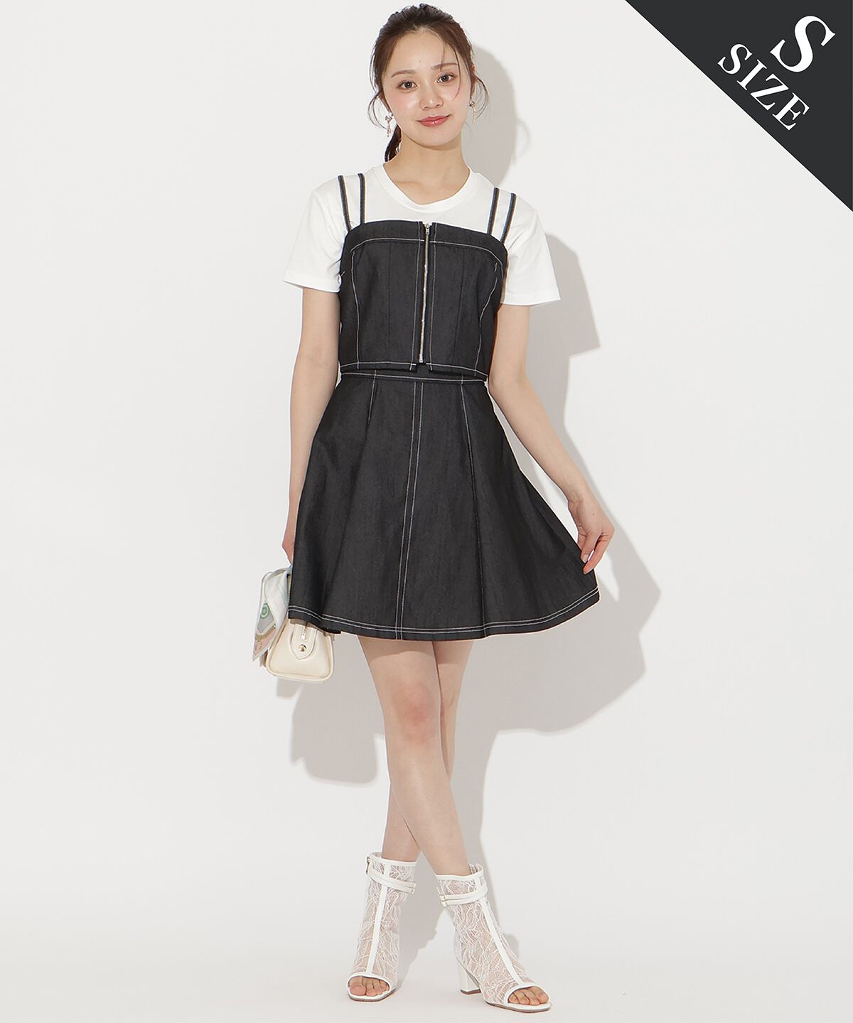 WILLSELECTION「ライトデニムフレアスカート」|スカート|ブラック