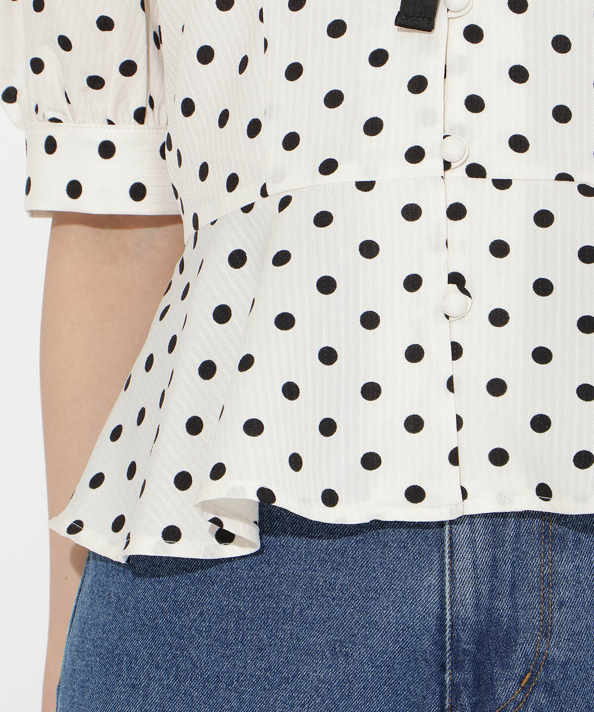WILLSELECTION「パフスリーブドットブラウス」|シャツ・ブラウス|
