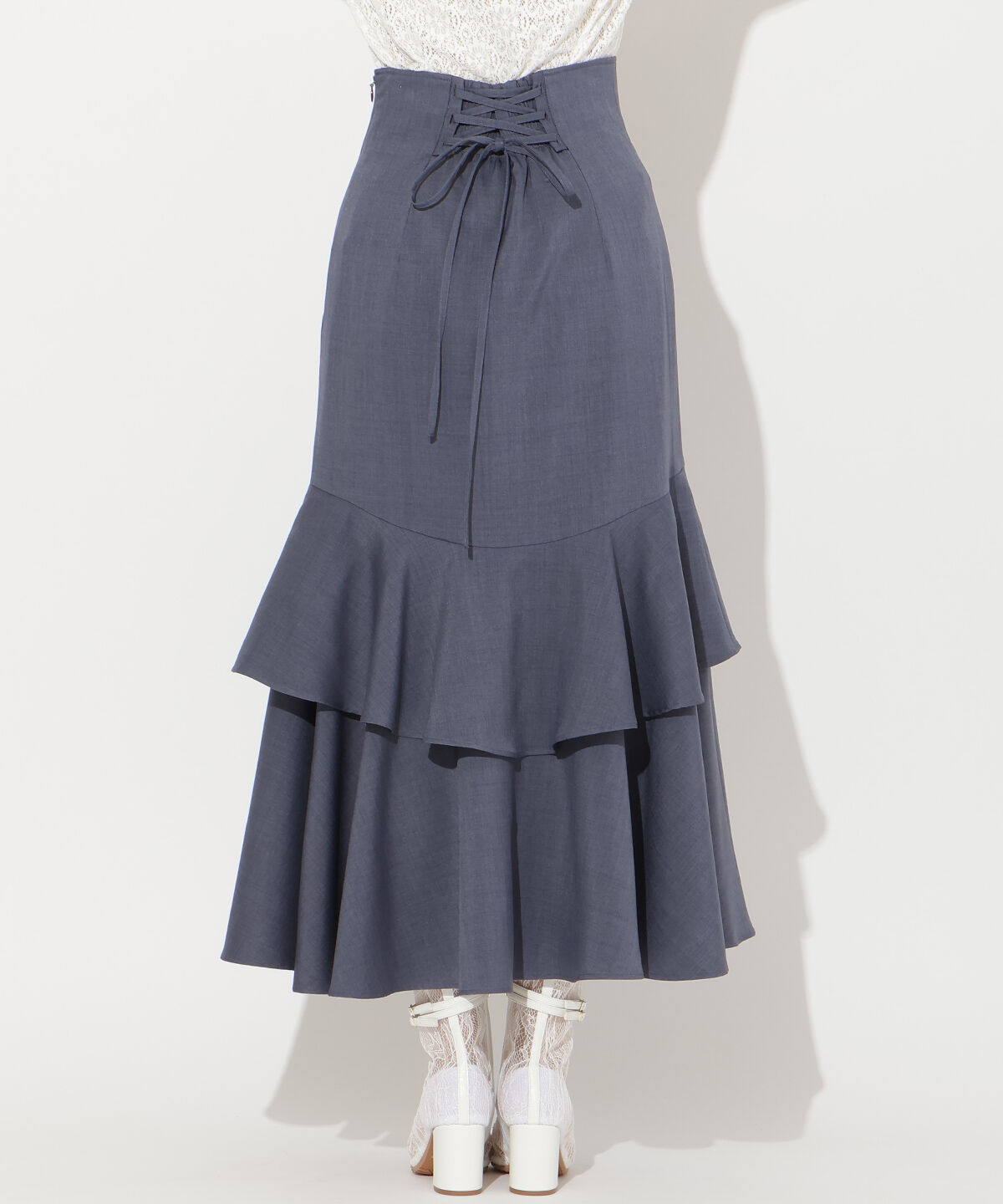 WILLSELECTION「スリットデザインラッフルリボンスカート」|フレア|
