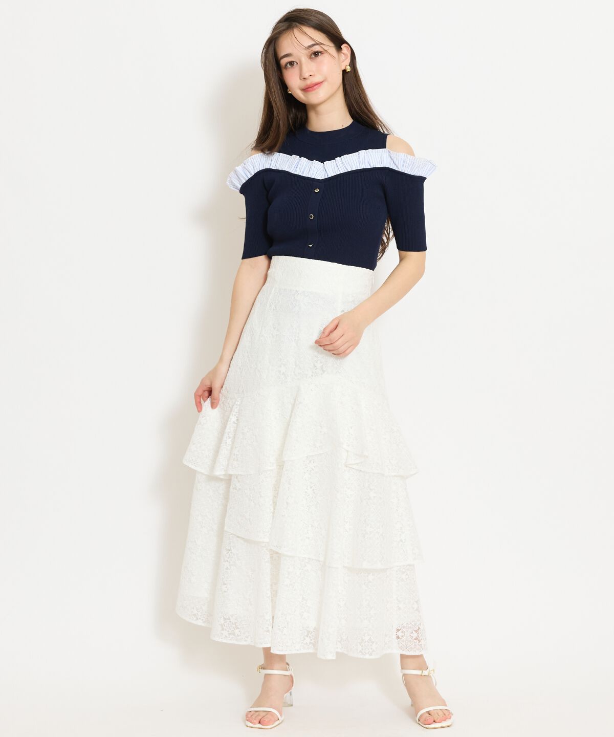 WILLSELECTION「フリルレイヤードリブニット」|ニット・セーター|