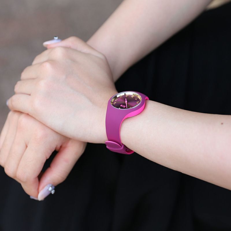 ICE-WATCH「〈ICE-WATCH(ｱｲｽｳｫｯﾁ)〉 duo chic ﾊﾞｰｶﾞﾝﾃﾞｨ ﾋﾟﾝｸ」|腕時計|
