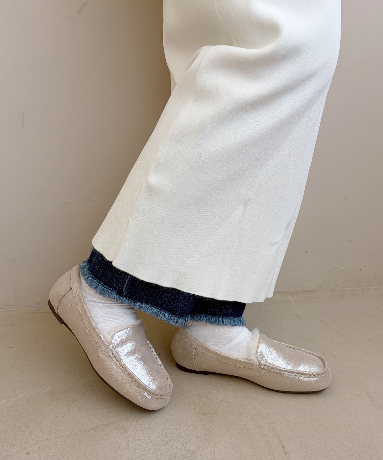 WA Oriental TRaffic「【累計5万足突破】 もこもこ ムートンシューズ /12311 モカシン フェイク ファー 再入荷 フラット」|パンプス|