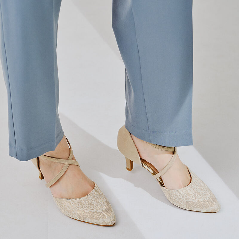 ORiental TRaffic「【オケージョン】クロスストラップヒールパンプス/R-2017 結婚式 パーティー 二次会 人気」|パンプス|