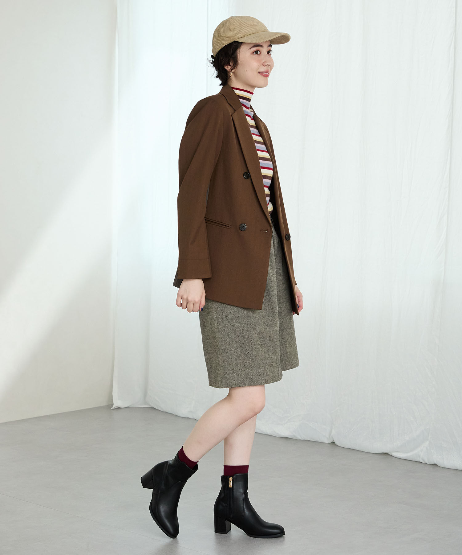 ORiental TRaffic「【 美脚 】 チャンキー ヒール ミドル ブーツ/31408 ヒール6ｃｍ 太ヒール 定番人気」|ショートブーツ|