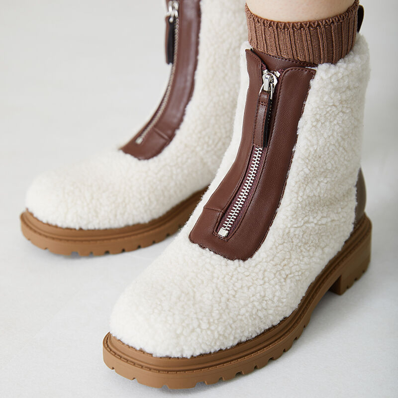 ORiental TRaffic「フロントジップブーツ/31412 厚底　ボアブーツ」|ショートブーツ|