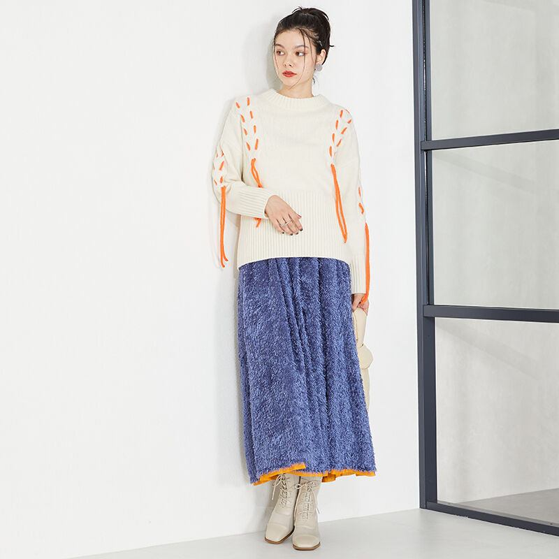 ORiental TRaffic「レースアップニットヒールブーツ/31433」|ショートブーツ|