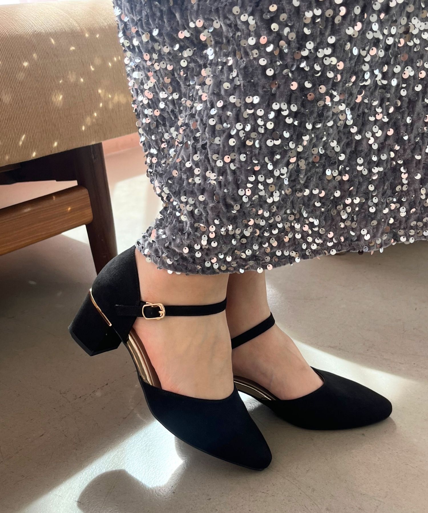 ORiental TRaffic「セパレートラインヒールパンプス/45101」|パンプス|BLACK