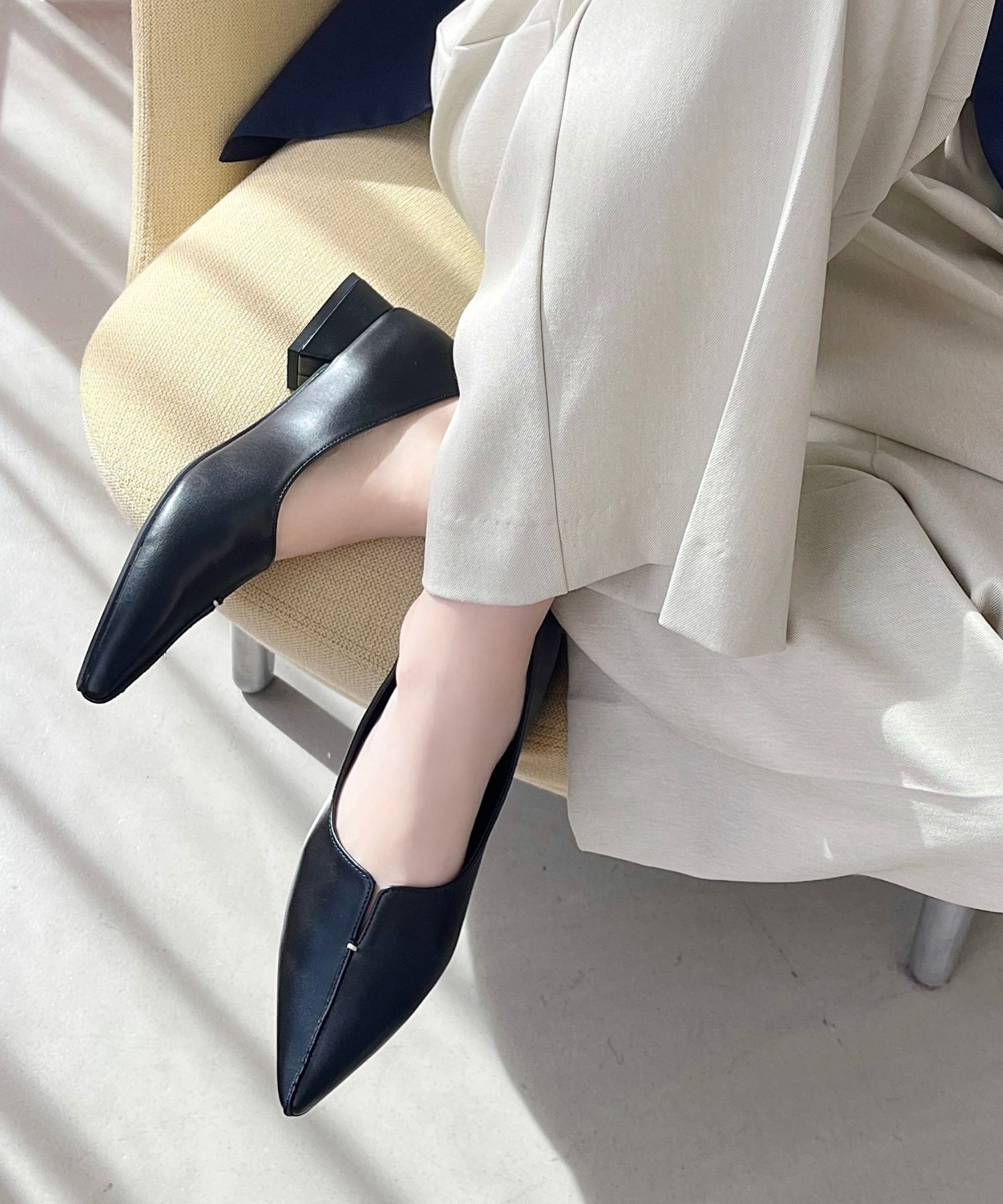 ORiental TRaffic「【WEB限定/累計2万足突破】フレア ヒール ポインテッドトゥ パンプス /45301 ヒール2.8ｃｍ 通勤靴 」|パンプス|