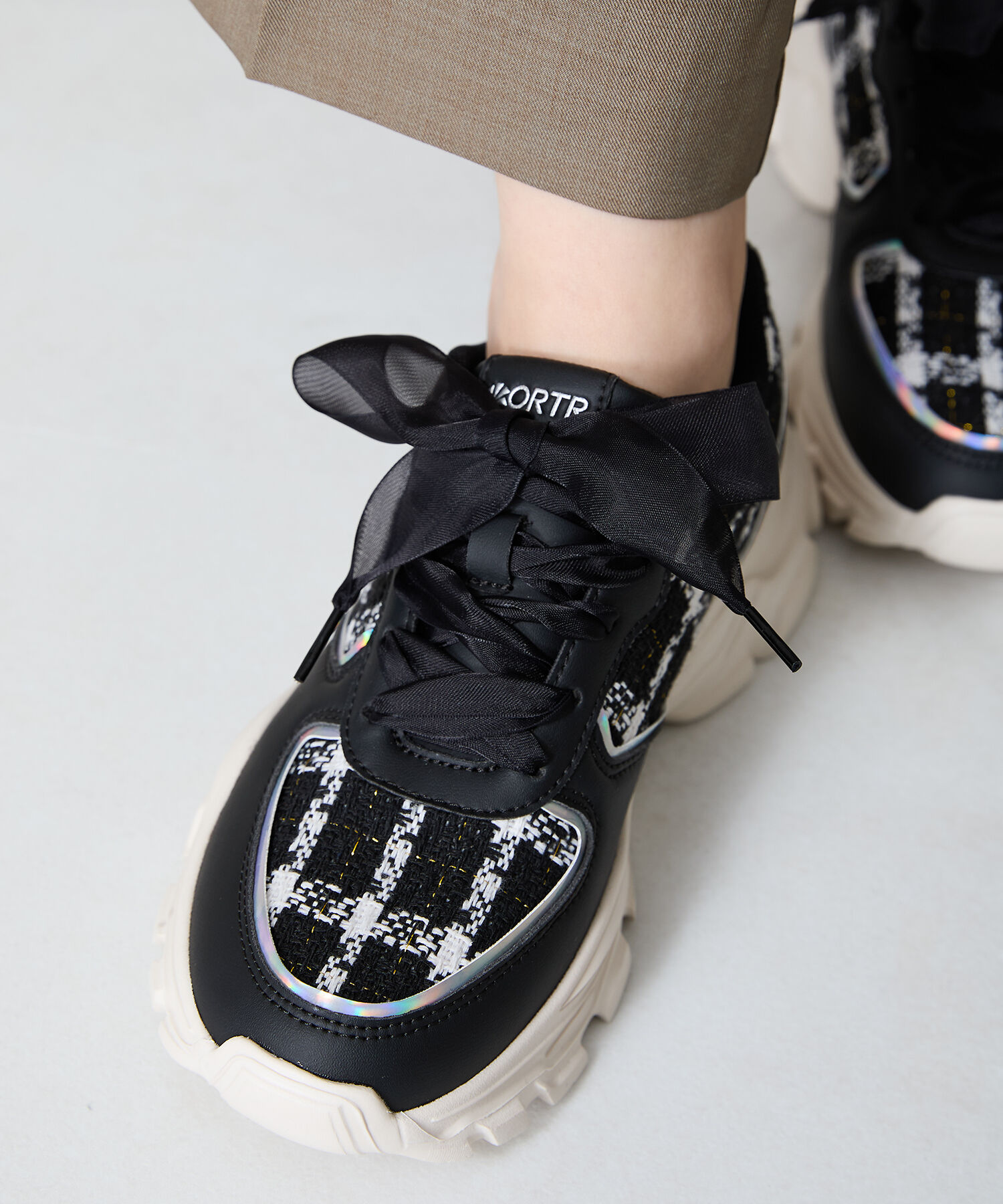 ORiental TRaffic「2WAYシューレースツイードスニーカー/OT3746」|スニーカー|