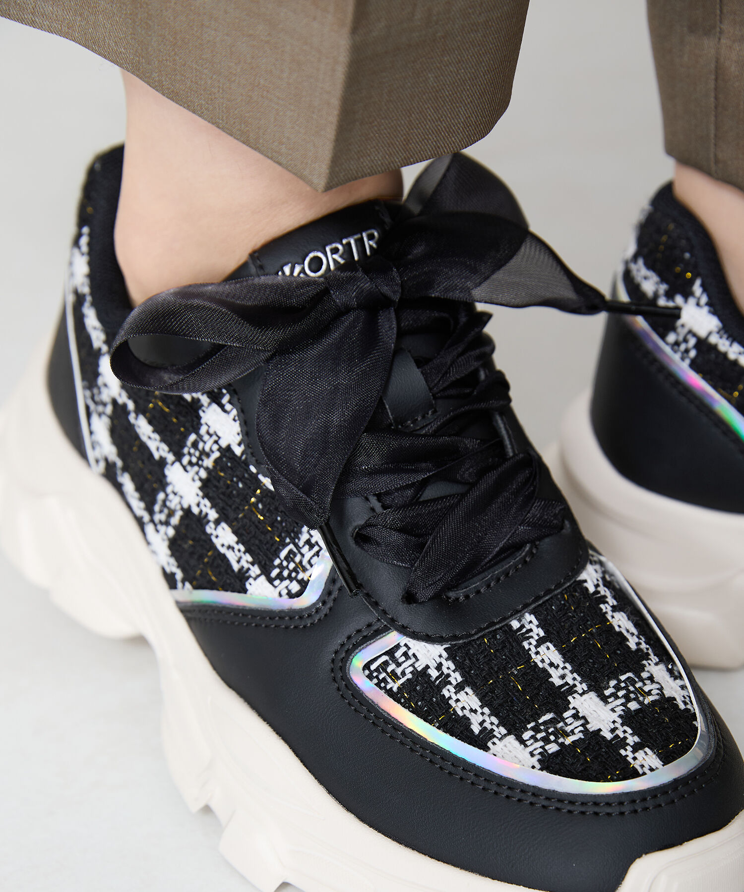 ORiental TRaffic「2WAYシューレースツイードスニーカー/OT3746」|スニーカー|