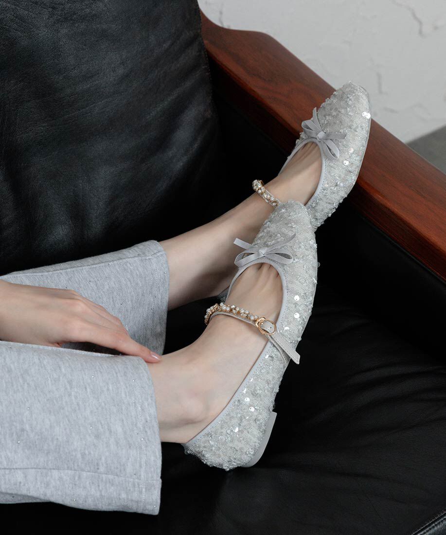  「ビジューストラップバレエシューズ」|パンプス|