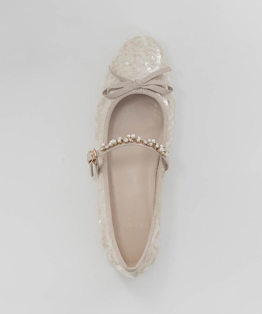  「ビジューストラップバレエシューズ」|パンプス|