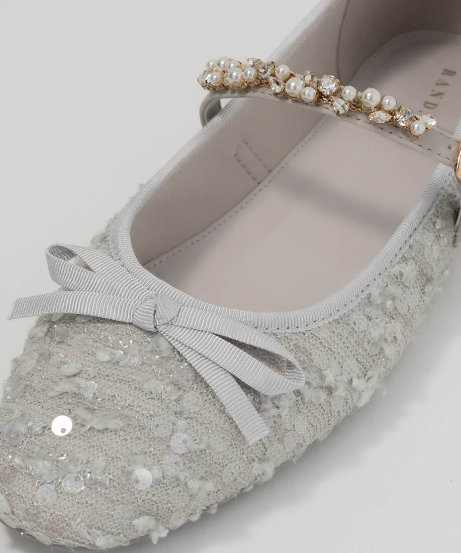  「ビジューストラップバレエシューズ」|パンプス|