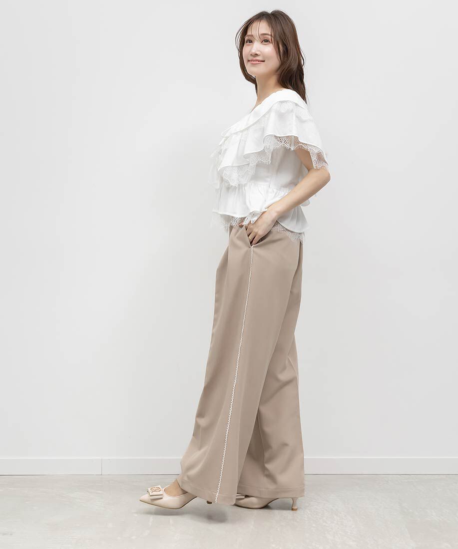  「【走れる美脚パンプス】ビジューモノグラムリボンフィットパンプス」|パンプス|