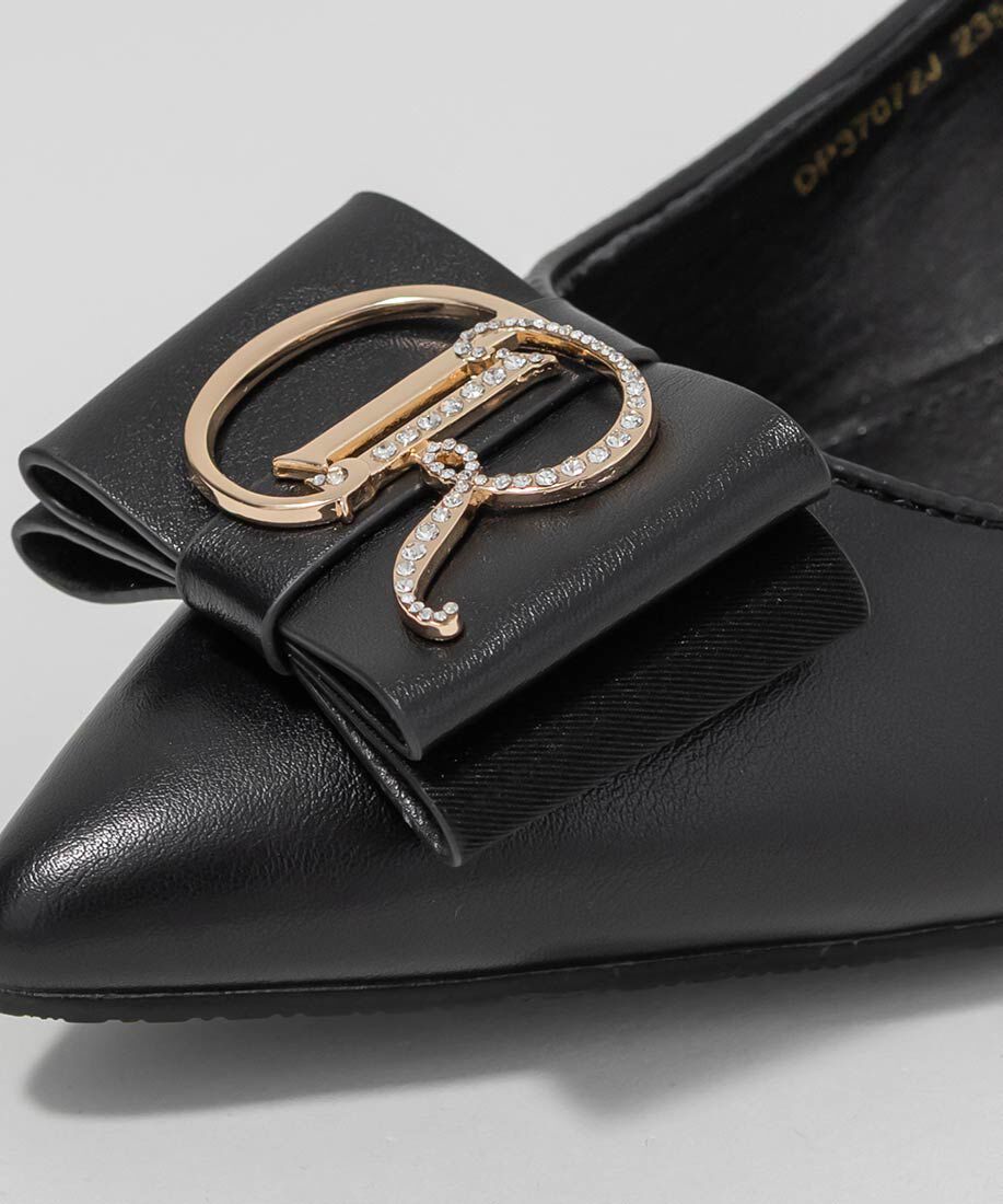  「【走れる美脚パンプス】ビジューモノグラムリボンフィットパンプス」|パンプス|