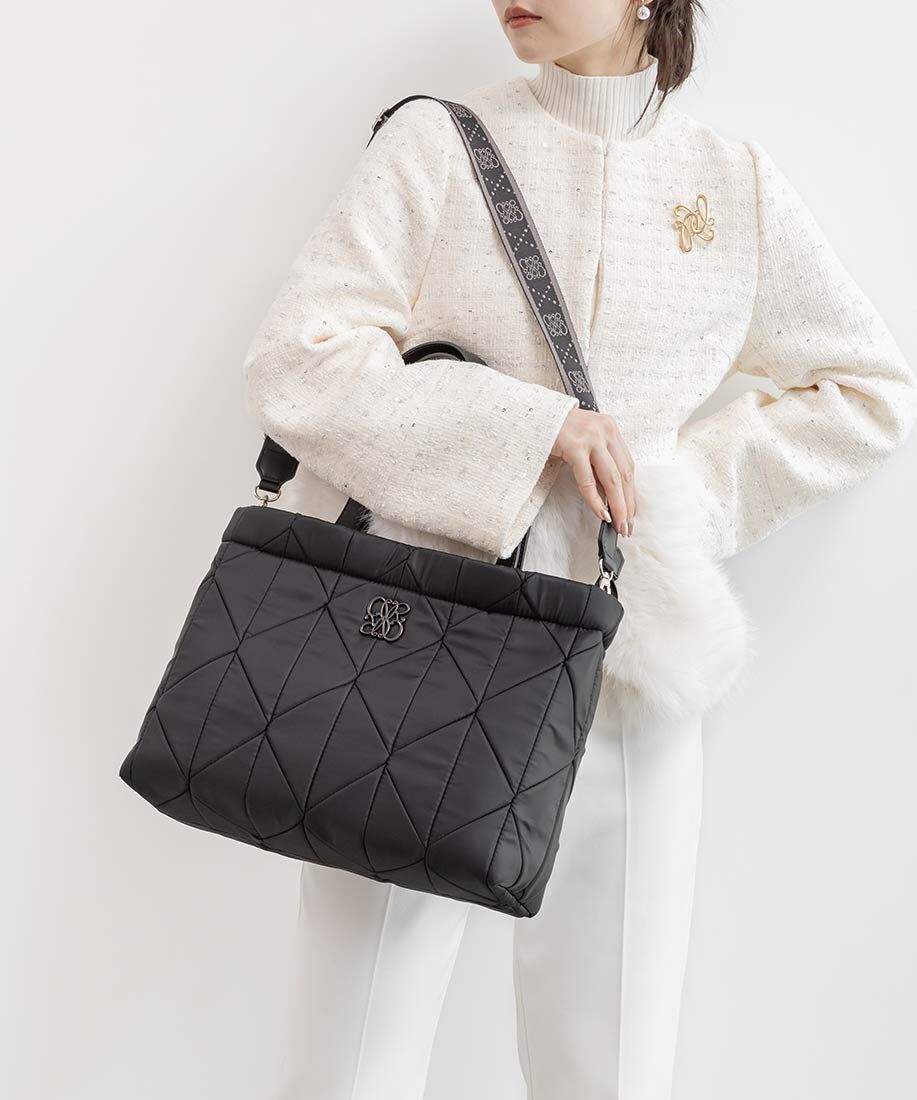  「【A4対応】2WAY パデッドトートバッグ」|トートバッグ|ブラック