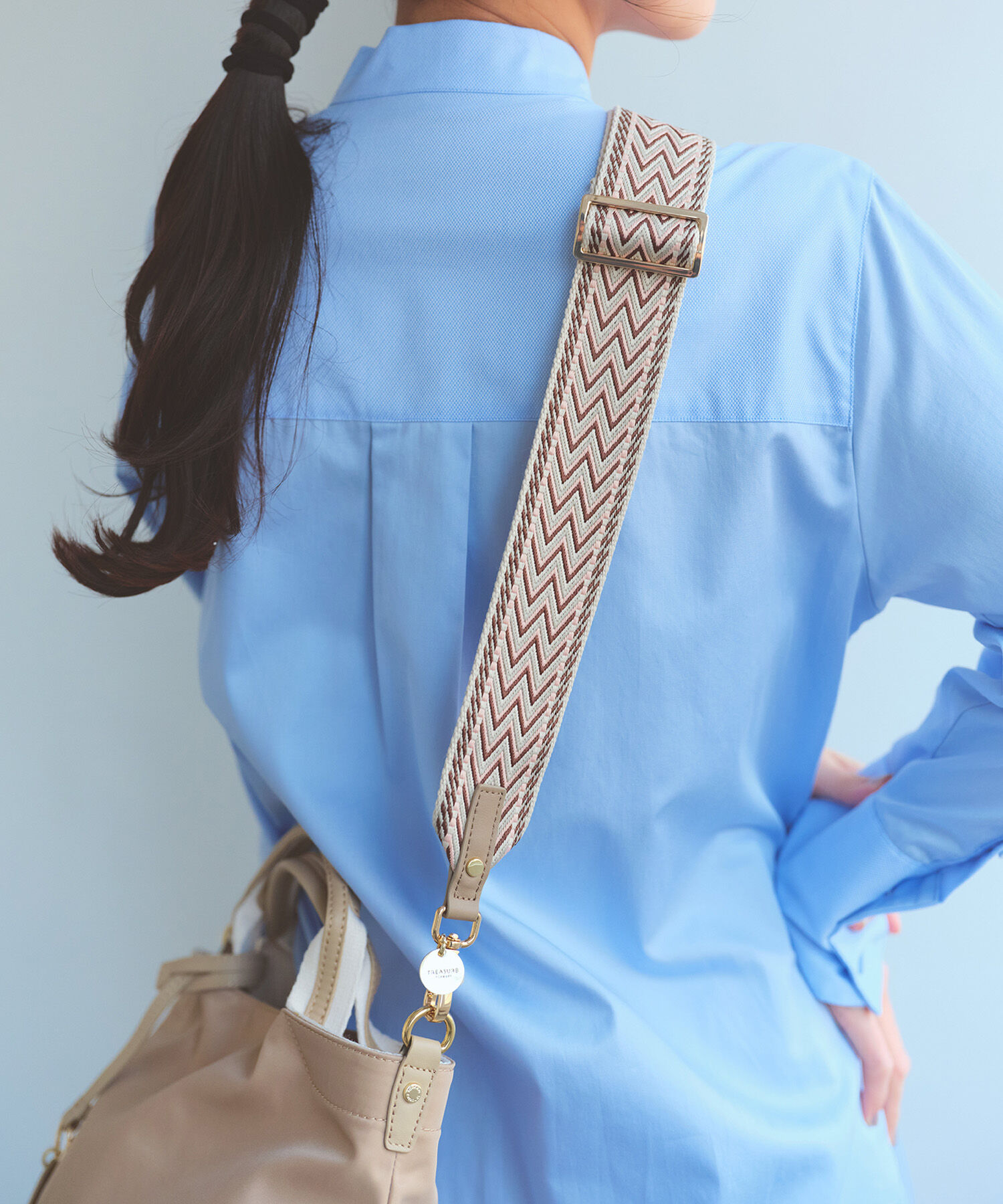 TOPKAPI TREASURE「【TREASURE TOPKAPI】【新色追加】オリジナル ショルダーベルト 50mm」|ストラップ|ライトベージュ