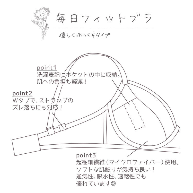 intesucre「アンテシュクレ 毎日フィットブラ 優しくふっくらタイプ ブラセット ABCDEカップ IBT345」|インナー|