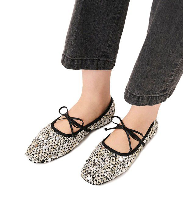 SY UNITED ARROWS「＜SY＞スパンコールバレエ フラット10●&uarr;」|バレエシューズ|