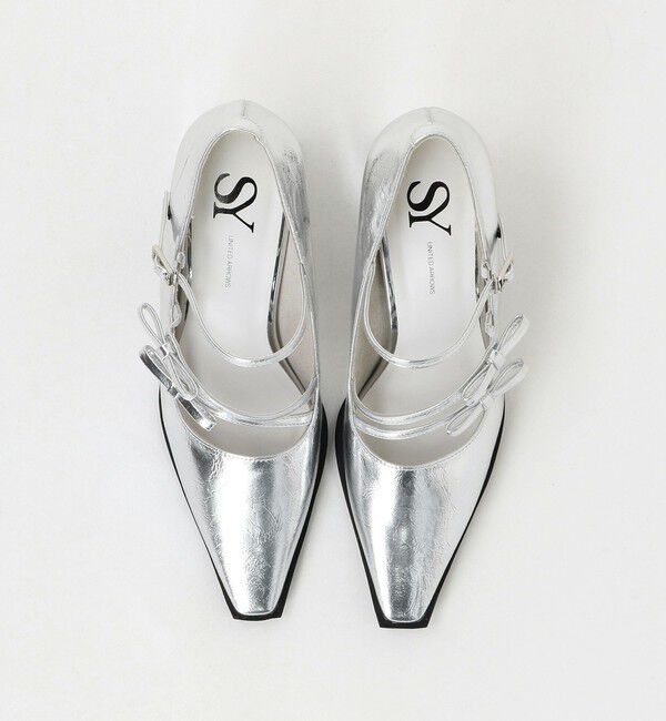 SY UNITED ARROWS「＜SY＞ダブルリボン スクエア パンプス60&uarr;」|パンプス|