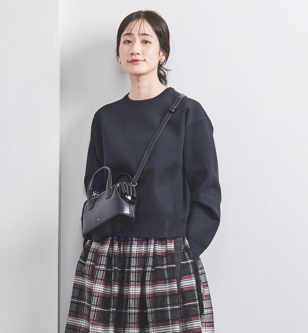 UNITED ARROWS「スウェットライク クルーネック ニットプルオーバー」|ニット・セーター|