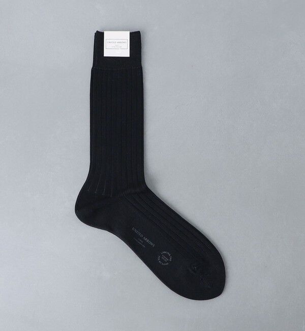 UNITED ARROWS「2トーン リブソックス」|ソックス|BLACK