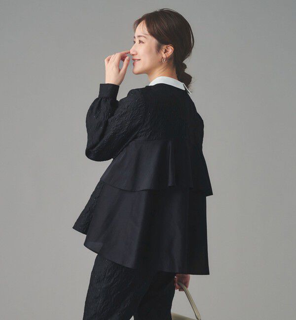 UNITED ARROWS「GISHA 2トーン ジャガード ブラウス」|シャツ・ブラウス|