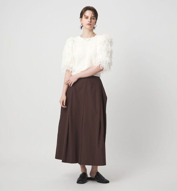 ASTRAET「＜ASTRAET＞ フリンジスリーブ クルーネックニット」|ニット・セーター|