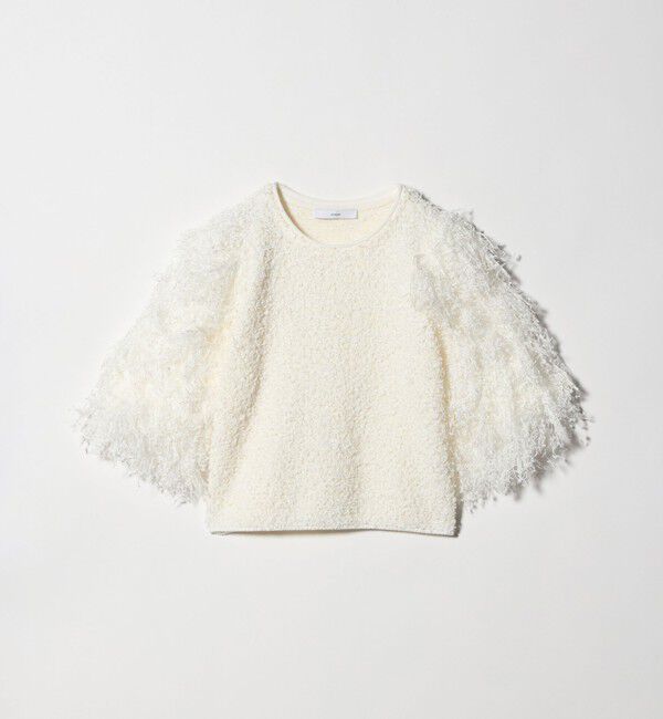ASTRAET「＜ASTRAET＞ フリンジスリーブ クルーネックニット」|ニット・セーター|