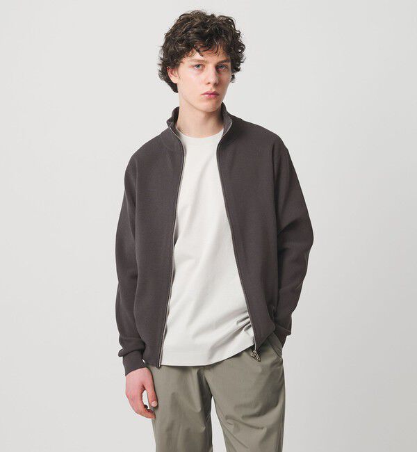 UNITED ARROWS「コットン/ポリエステル アゼ ドライバーズ ニット」|カーディガン|MD.GRAY