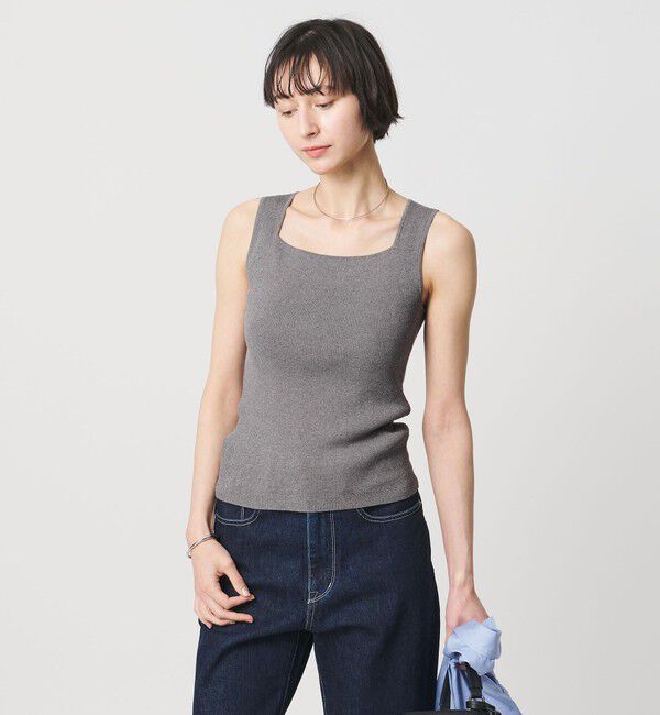UNITED ARROWS「リブ スクエア キャミソールニット ‐ウォッシャブル‐」|タンクトップ|