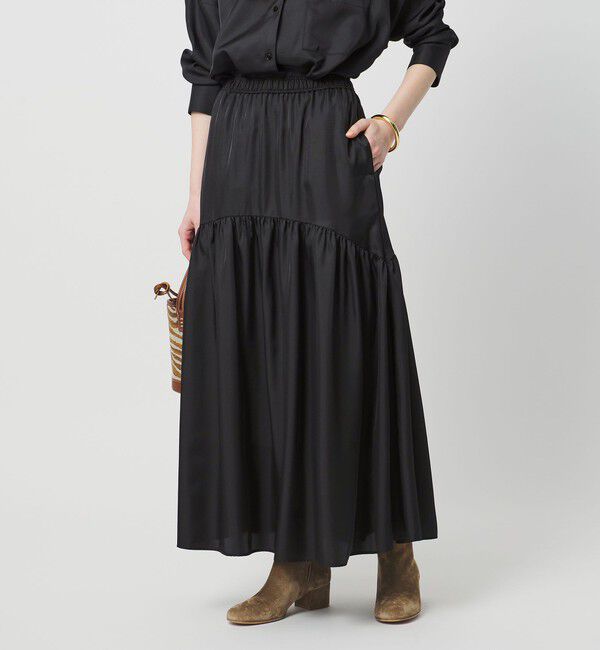 UNITED ARROWS「シルクライク ティアード スカート」|スカート|