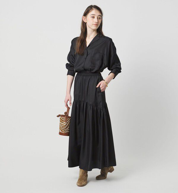 UNITED ARROWS「シルクライク ティアード スカート」|スカート|