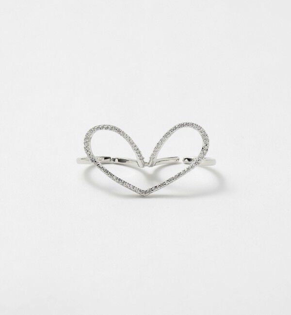 UNITED ARROWS「パヴェハート ダブルリング」|リング|