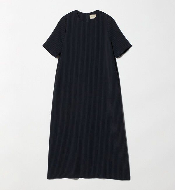 UNITED ARROWS「Drapy ピンストライプ ショートスリーブ ワンピース ‐ウォッシャブル‐」|ワンピース|