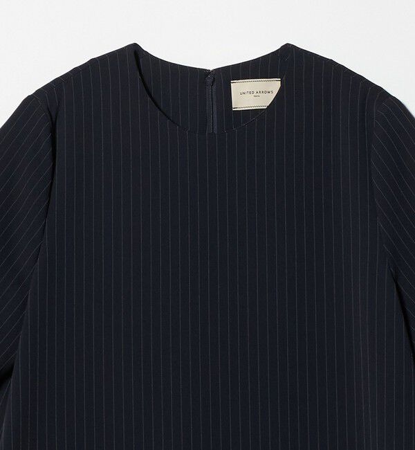 UNITED ARROWS「Drapy ピンストライプ ショートスリーブ ワンピース ‐ウォッシャブル‐」|ワンピース|